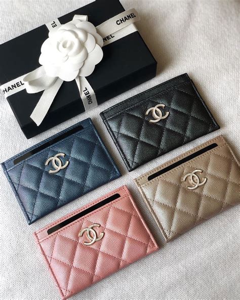 chanel small wallet card holder|chanel card holder price.